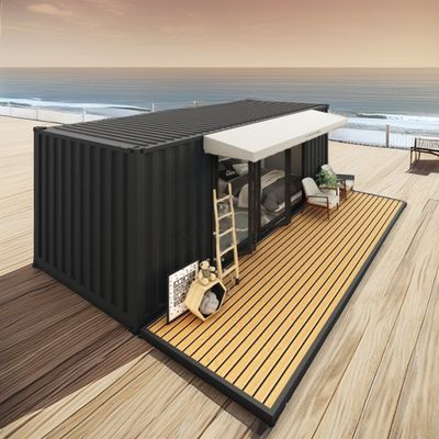 ログ 20フィート 環境に優しいフラットパック コンテナハウス プリファブリック 持続可能な建設 鉄筋構造 耐雨 風 雪店