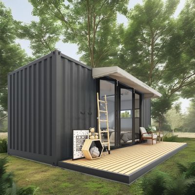 ログ 20フィート 環境に優しいフラットパック コンテナハウス プリファブリック 持続可能な建設 鉄筋構造 耐雨 風 雪店