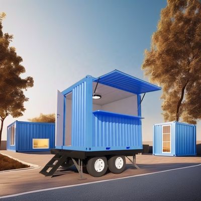 オーダーメイド カラー 10フィート モバイル 車輪の小さな家 装飾済み プリファブリック モジュール型鋼サンドイッチパネル ホテル 最高価格