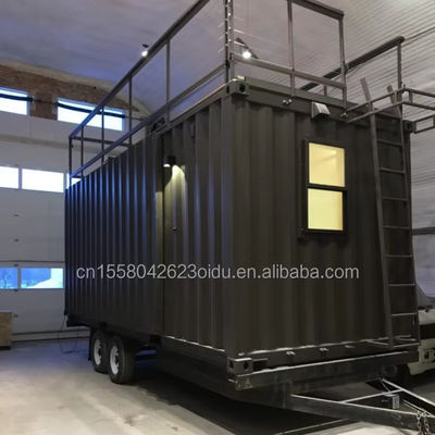モダンデザイン カスタマイズされた色鉄製 製造 迅速なインストール 移動型キャンプトレーラー用の車輪のプリファブ モジュール型住宅