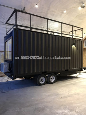 モダンデザイン カスタマイズされた色鉄製 製造 迅速なインストール 移動型キャンプトレーラー用の車輪のプリファブ モジュール型住宅