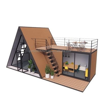 現代製のプリファブリック三角形住宅のためのカスタマイズ可能で耐久性のある木造A型鋼筋構造ハウス