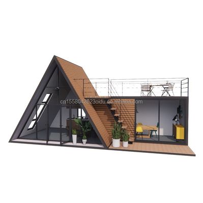 現代製のプリファブリック三角形住宅のためのカスタマイズ可能で耐久性のある木造A型鋼筋構造ハウス