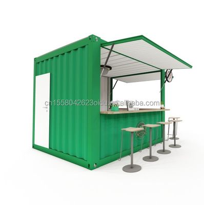 便利なサンドイッチパネル 10FT コーヒーショップやファストフードレストランのためのプリファブキオスクブース 鋼筋を折りたたむガルバン化 180g