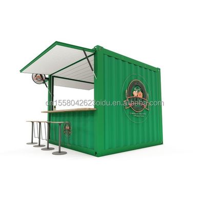 便利なサンドイッチパネル 10FT コーヒーショップやファストフードレストランのためのプリファブキオスクブース 鋼筋を折りたたむガルバン化 180g