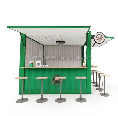 便利なサンドイッチパネル 10FT コーヒーショップやファストフードレストランのためのプリファブキオスクブース 鋼筋を折りたたむガルバン化 180g