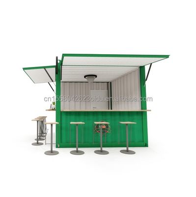 便利なサンドイッチパネル 10FT コーヒーショップやファストフードレストランのためのプリファブキオスクブース 鋼筋を折りたたむガルバン化 180g