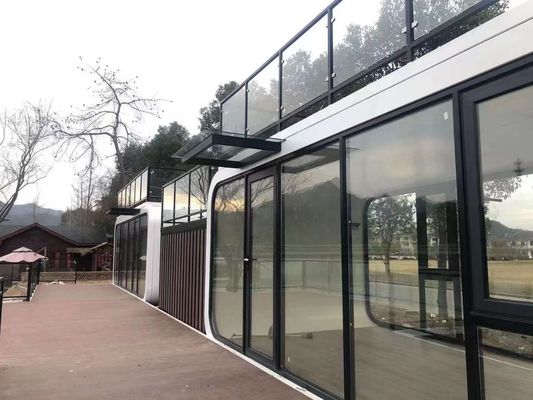 EU 20FT ホテルやリゾートでスタイリッシュなコンテナで暮らすための現代的な住宅用プリファブハウス