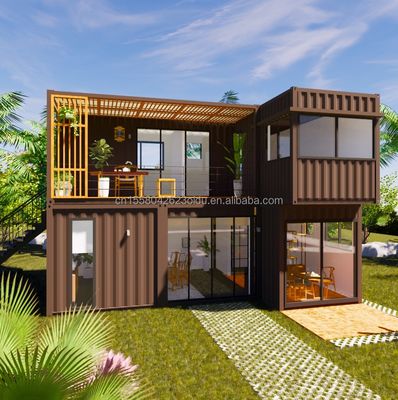 カスタマイズされた色 20フィートフラットパック リビング 鋼筋フレーム モジュール式ホーム プリファブサンドイッチパネル 配送 3 ベッドルーム コンテナハウス