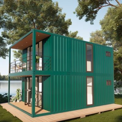 オーダーメイドの2階建てのコンテナハウス 海辺の休暇 防火 プリファブリック 森林別荘 リゾート サイズ 20フィート 40フィート