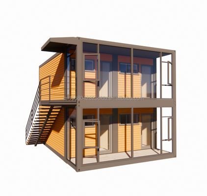 現代のデザイン 20フィートまたは40フィートの2階建てのコンテナハウスで4つの寝室で,プリファブリックヴィラまたはコンビニオフィス