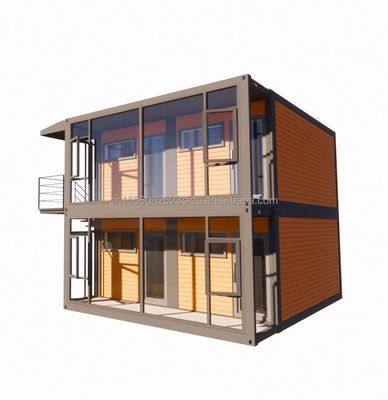 現代のデザイン 20フィートまたは40フィートの2階建てのコンテナハウスで4つの寝室で,プリファブリックヴィラまたはコンビニオフィス