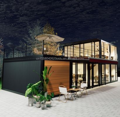 アルミ合金 2 ベッドルームウィンドウ ミニホーム 店舗またはアパートのためのプリファブ 現代のフラットパック コンテナハウス 20ft/40ftサイズ
