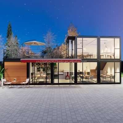 アルミ合金 2 ベッドルームウィンドウ ミニホーム 店舗またはアパートのためのプリファブ 現代のフラットパック コンテナハウス 20ft/40ftサイズ