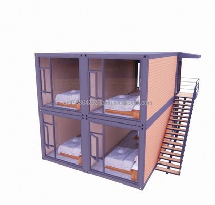 現代のデザイン 20フィートまたは40フィートの2階建てのコンテナハウスで4つの寝室で,プリファブリックヴィラまたはコンビニオフィス