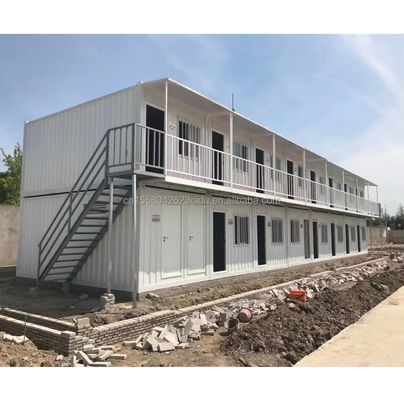 迅速な組立 現代のオフィスのためのポータブルフラットパックコンテナハウス ビーチハウスと建設工学キャンプ