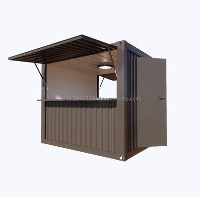 ホテルのファストフードキオスクブース 鋼鉄管とカスタマイズ 10FT ミニポップアップショップ コンテナ コーヒーショップ