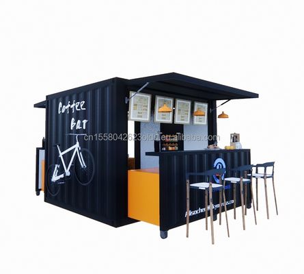 鉄鋼管10フィート 現代のデザイン プリファブリック ミニモバイル 鉄鋼コンテナハウス 屋外コーヒーバー