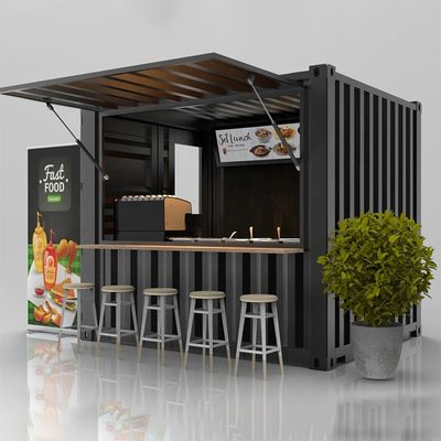 鉄鋼管10フィート 現代のデザイン プリファブリック ミニモバイル 鉄鋼コンテナハウス 屋外コーヒーバー
