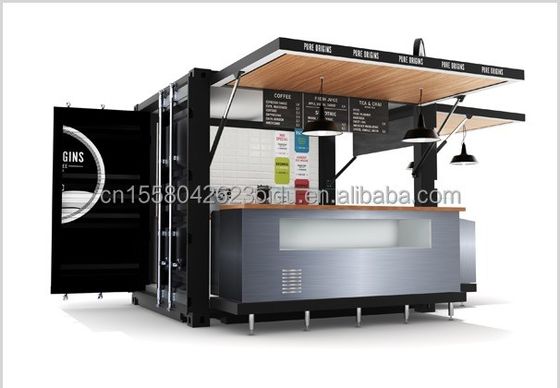 木製 屋外 カスタマイズ コーヒーブース モール キオスク 10フィート コンテナショップ モダン ホテル
