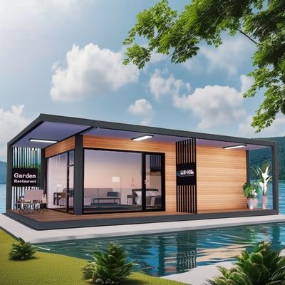 現代デザイン 20ft/40ft 木製ガラスハウスとのコンテナハウス
