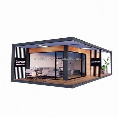 現代デザイン 20ft/40ft 木製ガラスハウスとのコンテナハウス
