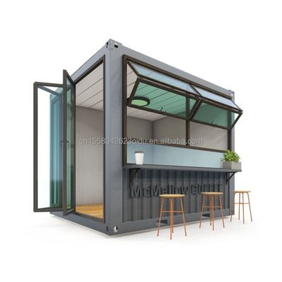 10フィート ミニポップアップショップ コンテナ カフェ ショップ バー ファストフード レストラン コンビニ ストア アルミ合金窓付き