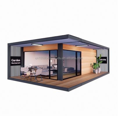 現代デザイン 20ft/40ft 木製ガラスハウスとのコンテナハウス