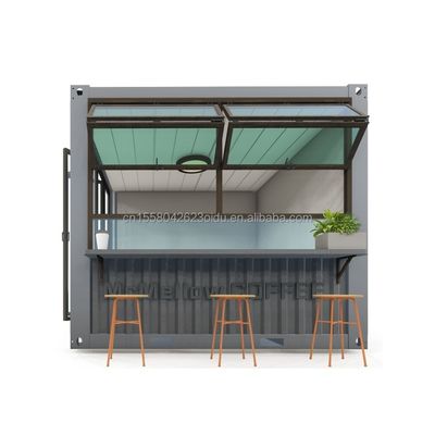 10フィート ミニポップアップショップ コンテナ カフェ ショップ バー ファストフード レストラン コンビニ ストア アルミ合金窓付き