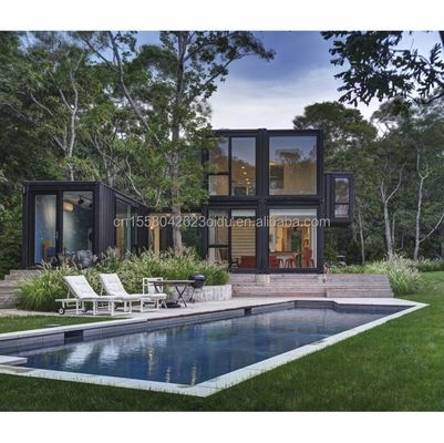 住宅 20フィートプリファブコンテナハウス グラスウォールオフィスビラと2階建てのフラットパック組