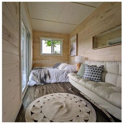 住宅 20フィートプリファブコンテナハウス グラスウォールオフィスビラと2階建てのフラットパック組