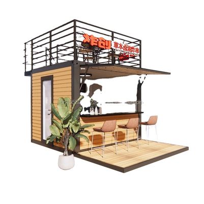 10ft モダンデザイン ファストフード ミニポップアップショップ フラットパック スチールコンテナ カーポート 屋外 カフェ カフェ バー カーポート