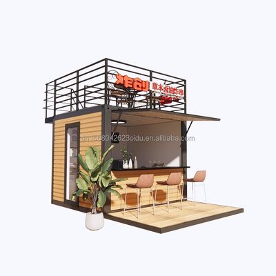 10ft モダンデザイン ファストフード ミニポップアップショップ フラットパック スチールコンテナ カーポート 屋外 カフェ カフェ バー カーポート