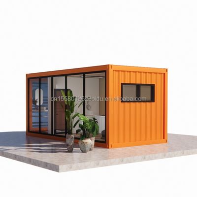 Outdoor Steel and Sandwich Panel Flat Pack Container House with Bathroom 20ft/40ftから作られている