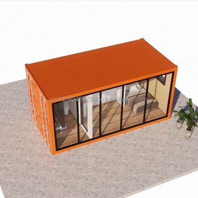Outdoor Steel and Sandwich Panel Flat Pack Container House with Bathroom 20ft/40ftから作られている