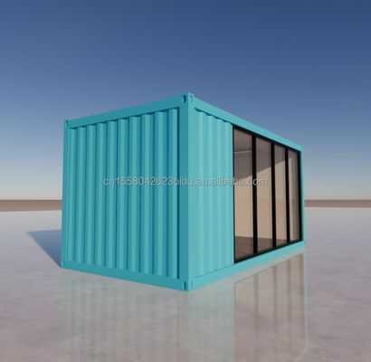 屋外 20 フィート プリファブリック 鉄筋 家庭 住宅 コンテナ 50/75/100mm 波サンドイッチパネル製のフラットパックハウス