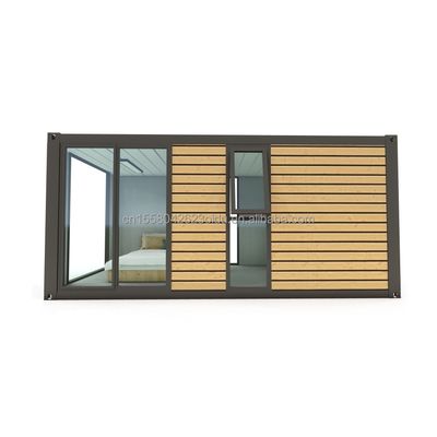 20フィートの現代製製 製鉄コンテナハウス 木色 生活用 製前住宅 小型住宅 カップル ホテルルーム