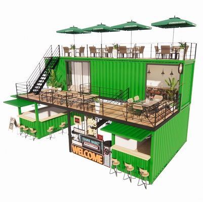 浴室とキッチンを持つコンテナ モジュール式プリファブリックハウスの近代的な急速な建設