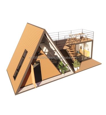 トライアングルハウス 50/75/100mm 波サンドイッチパネル 壁とログ付きの住居用フレームハウスキット