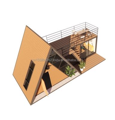 トライアングルハウス 50/75/100mm 波サンドイッチパネル 壁とログ付きの住居用フレームハウスキット