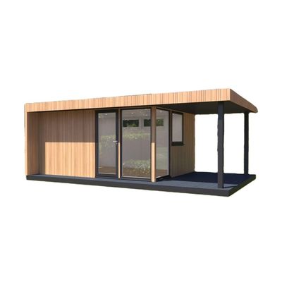 壁 50/75/100mm 波サンドイッチパネル 拡張可能な鋼鉄 屋外リビング 移動生活のための木製プリファブハウス 20フィート/40フィート