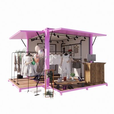 ホテルプロモーション 10フィート ポップアップコンテナ 衣料品店 鋼筋フレーム 鋼筋折りたたみ