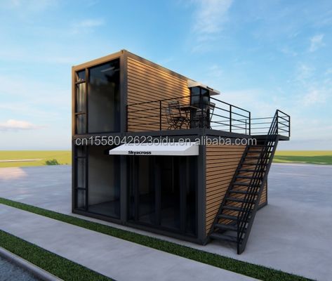 屋外 リビング ミニホーム 豪華 2階建て モダン プレファブ 鋼別荘 モジュール型 プレファブ 輸送 コンテナハウス