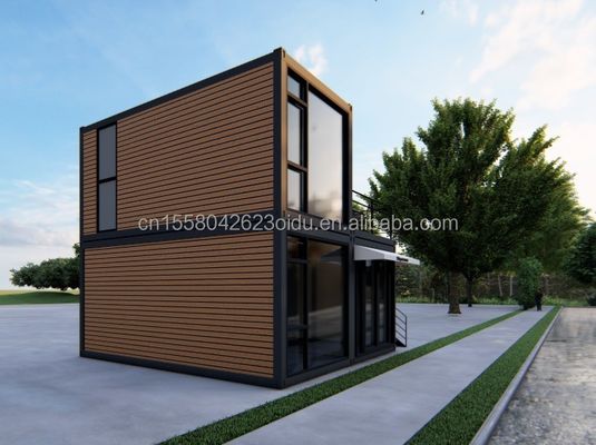 屋外 リビング ミニホーム 豪華 2階建て モダン プレファブ 鋼別荘 モジュール型 プレファブ 輸送 コンテナハウス