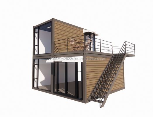 屋外 リビング ミニホーム 豪華 2階建て モダン プレファブ 鋼別荘 モジュール型 プレファブ 輸送 コンテナハウス