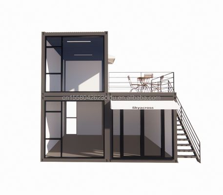 屋外 リビング ミニホーム 豪華 2階建て モダン プレファブ 鋼別荘 モジュール型 プレファブ 輸送 コンテナハウス