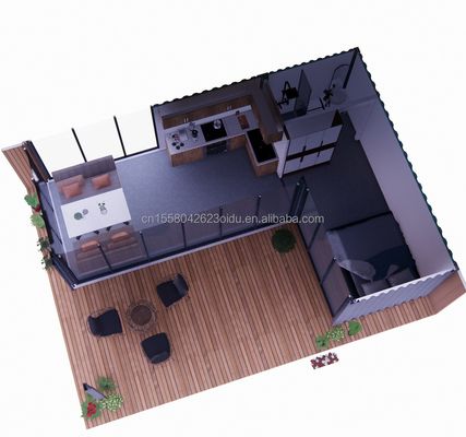 20 フィート 豪華 モバイルハウス 住宅とアルミ合金窓 オーダーメイドフラットビラ