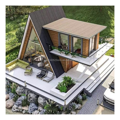 三角形のコンテナハウス 木造住宅 プリファブ 壁付き住宅 50/75/100mm 波のサンドイッチパネル