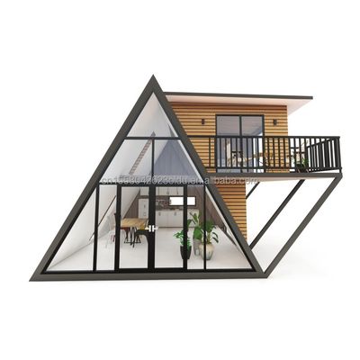 三角形のコンテナハウス 木造住宅 プリファブ 壁付き住宅 50/75/100mm 波のサンドイッチパネル