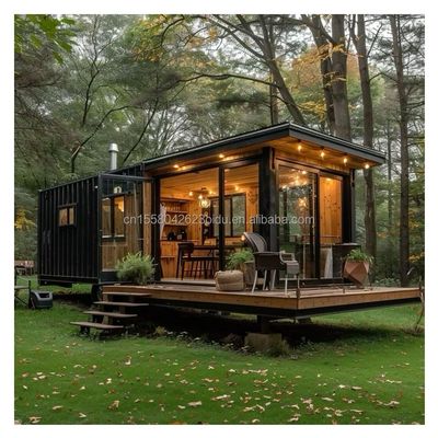 アルミ合金 窓 EU 20 FT 住宅用森林の屋外生活のための鋼製コンテナハウス